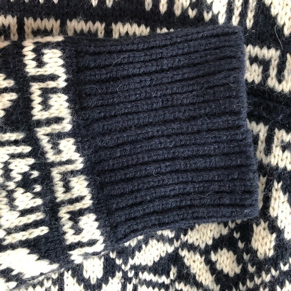 Cliché Couture Wool Knit Zipper Nordic Sweater Pull Over Size Medium - Picture 9 of 12